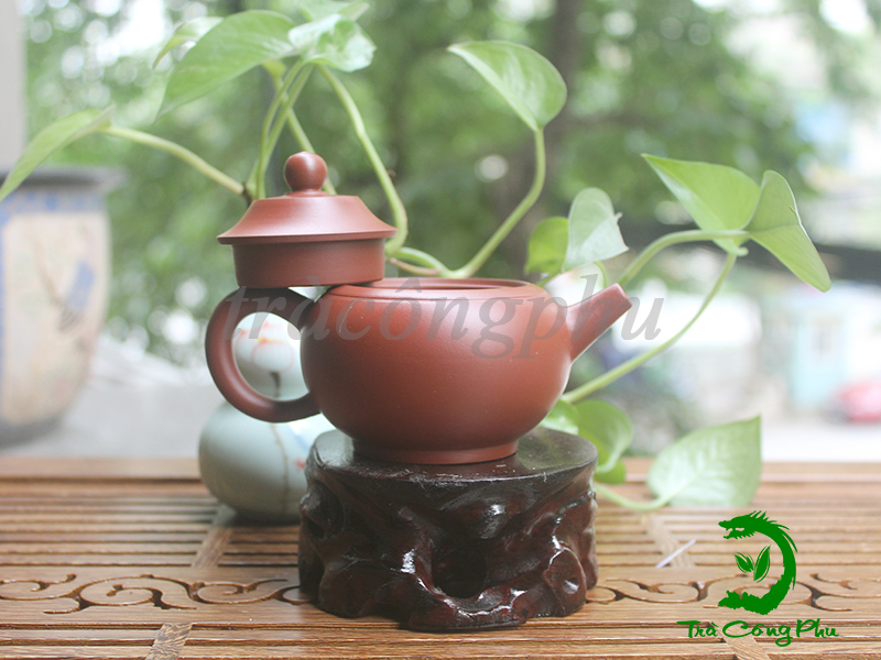 Ấm tử sa thủy bình biến thể đai hồng bào ATS914B